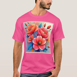 Camiseta Papoulas Elegantes: Arte da Natureza Radiante