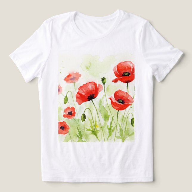 Camiseta Papoulas vermelhas (Design frontal)