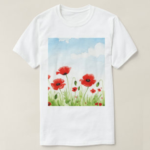 Camiseta Papoulas vermelhas