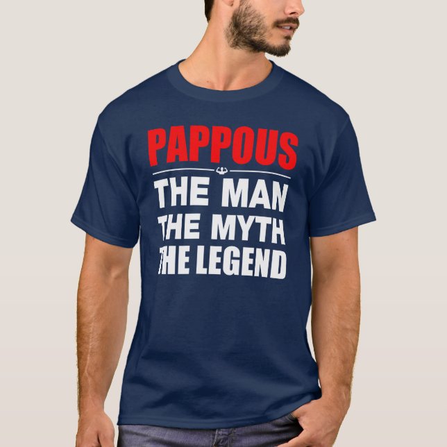 Camiseta Pappous o homem o mito a legenda (Frente)
