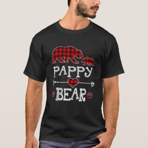 Camiseta Pappy Bear Christmas Pajama Red Xadrez Buffalo Fam