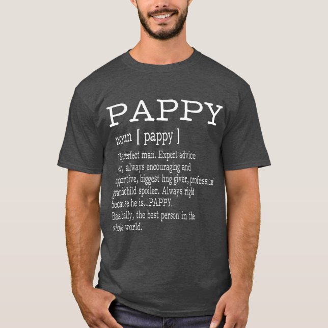 Camiseta Pappy Definition Grandpa Dia de os pais Gifs Men (Frente)
