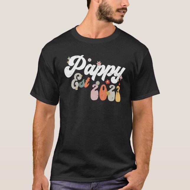 Camiseta Pappy Est 2023 Retro Groovy Nova Pappy (Frente)