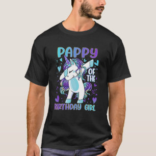 Camiseta Pappy of Festa de aniversário Girl Dabbing Unicorn