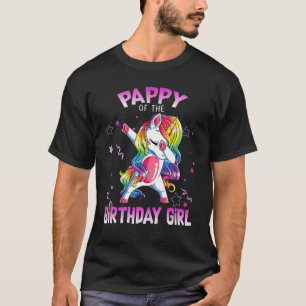 Camiseta Pappy of Festa de aniversário Girl Dabbing Unicorn