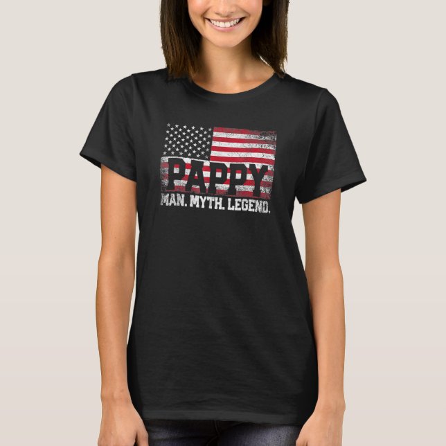 Camiseta Pappy The Man Myth Legend American Flag D (Frente)