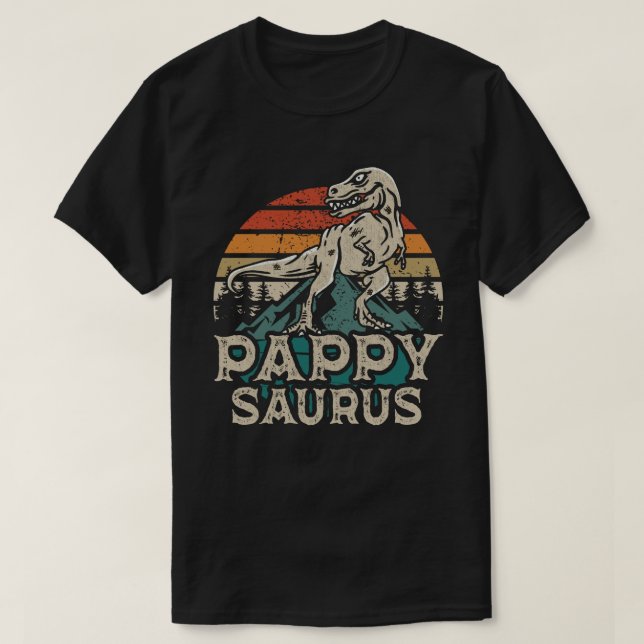 Camiseta Pappysaurus Dinossaur Avô Dia de os pais Saurus (Frente do Design)