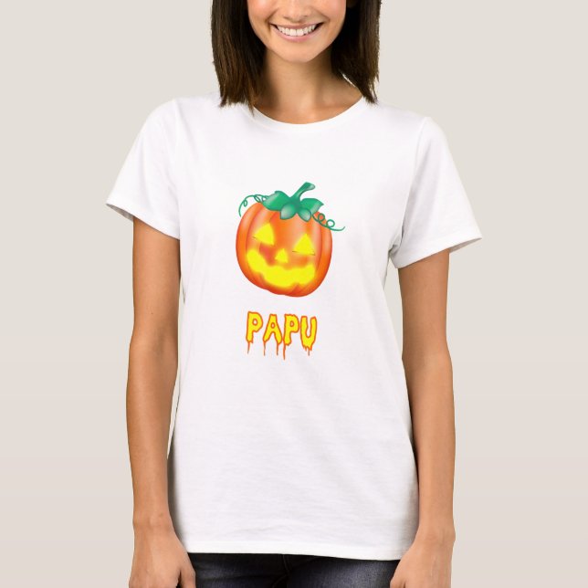 Camiseta Papu Halloween Family Jack O Lanterna Pumpkin (Frente)