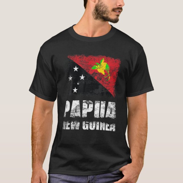 Camiseta Papua Nova Guiné Bandeira T Shirt Papuan Flag Tee (Frente)