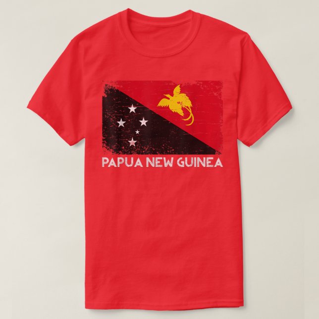Camiseta Papua-Nova Guiné - desolada Bandeira Homens Mulher (Frente do Design)