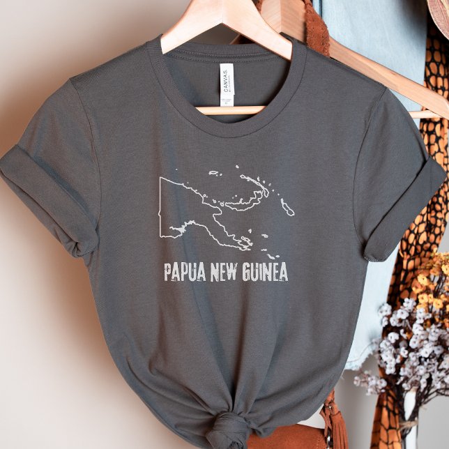 Camiseta Papua Nova Guiné Mapa de Forma de Terra do País (Criador carregado)
