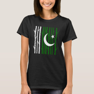 Camiseta Paquistanês Patriótico acampando Floresta Única