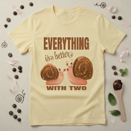 Camiseta Par de Caracóis de Desenho Animado