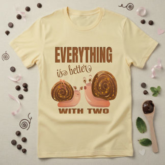 Camiseta Par de Caracóis de Desenho Animado 