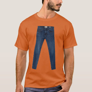Camiseta Par de jeans de ganga azul Jeansee engraçado Sim 