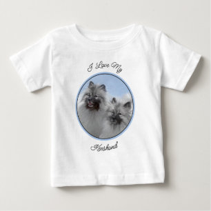 Camiseta Par de Keeshond Pintura Original de Kees Arte Anim