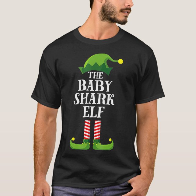 Camiseta Par de Natal do Grupo Familiar do Elf do Bebê Shar (Frente)