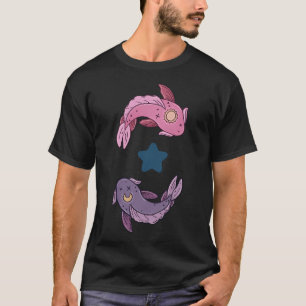 Camiseta Par de Peixes Koi Celestiais Sol e Lua Peixes Arte