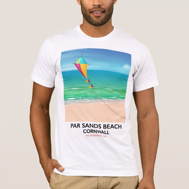Camiseta Par Sands Beach Cornwall poster de viagens de prai (Frente)