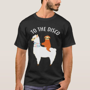 Camiseta Para A Lama De Disco Que Anda Um Llama Alpaca