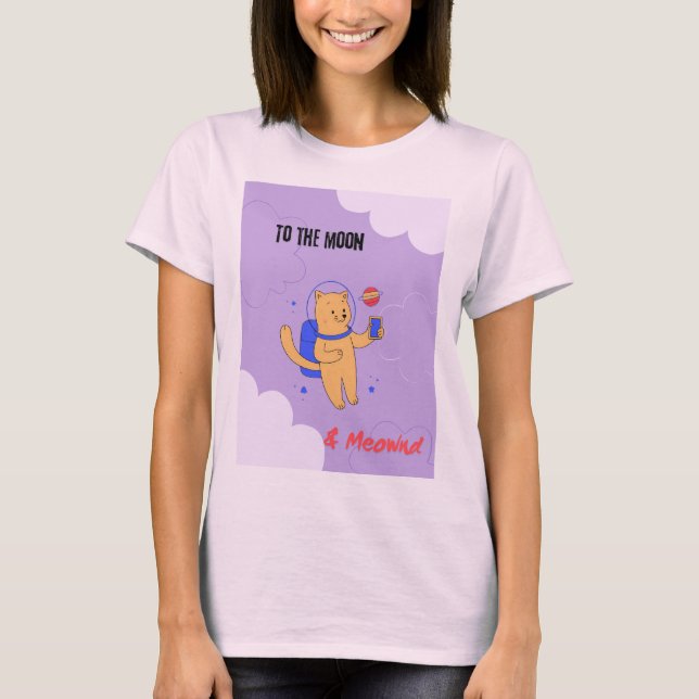 Camiseta Para a lua & Meownd (Frente)