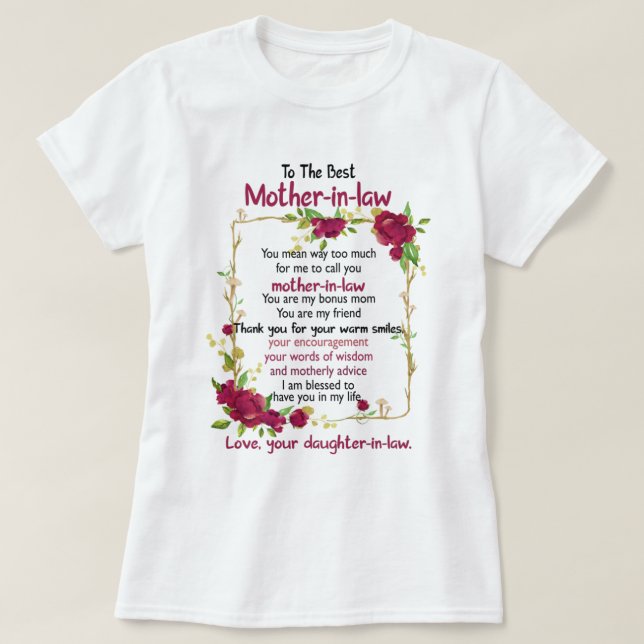 Camiseta Para a melhor mãe de presentes de direito da filha (Frente do Design)