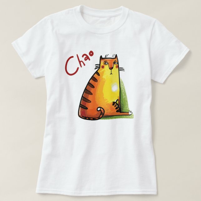 Camiseta para amantes de gatos (Frente do Design)