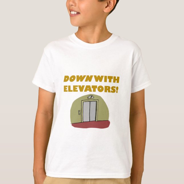 Camiseta Para baixo com elevadores (Frente)