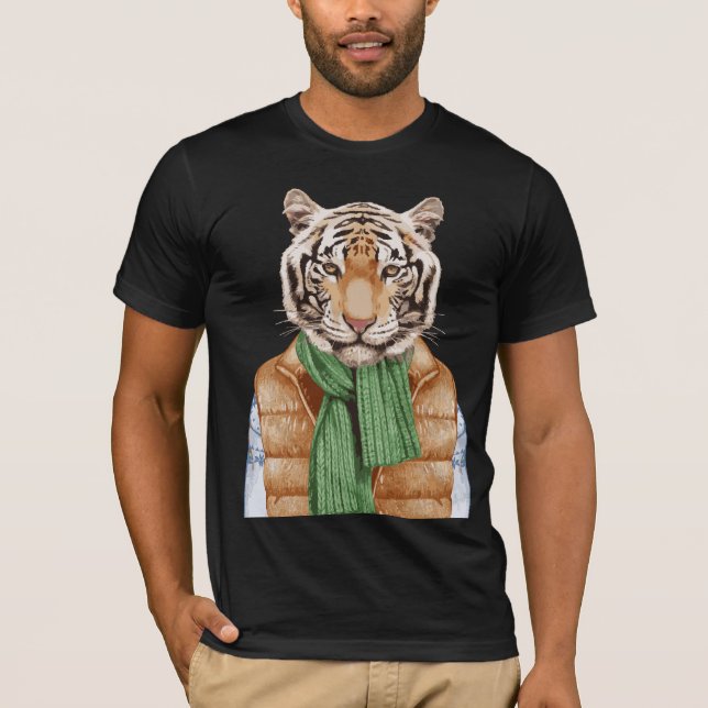 Camiseta Para baixo tigre da veste (Frente)