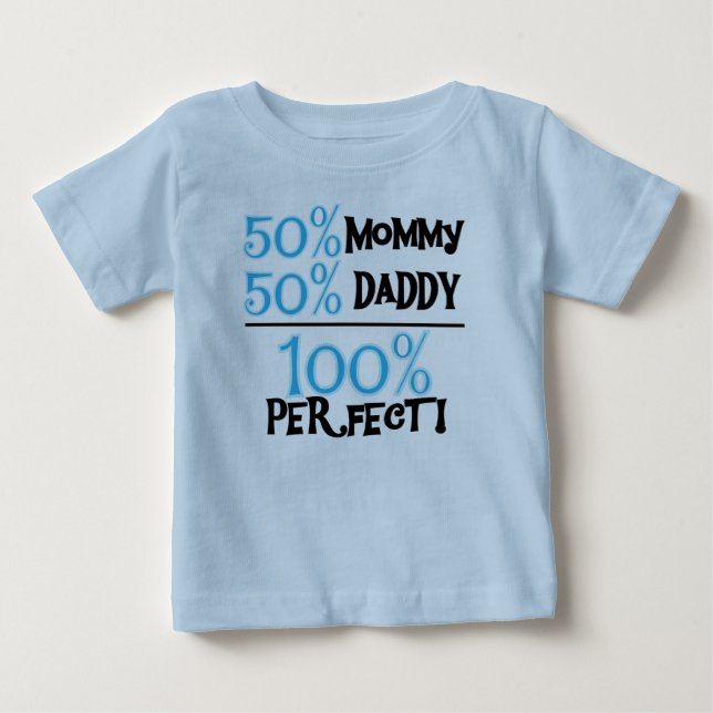 Camiseta Para Bebê 100% de azul perfeito (Frente)