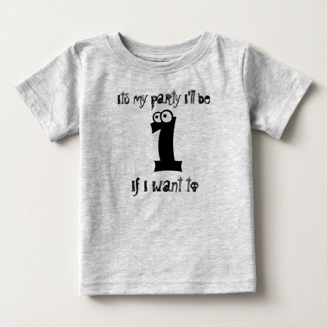 Camiseta Para Bebê 1 aniversários (Frente)
