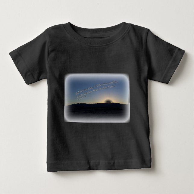Camiseta Para Bebê 1 Samuel 15:22 Borda Branca Sunset (Frente)