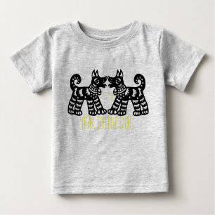 Camiseta Para Bebê 2 cães para o bebê 2018 chinês do ano novo da