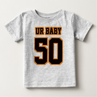 Camiseta Para Bebê 2 CINZAS laterais NEGK ORANGE Crewneck Outdoor