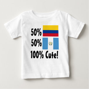 Camiseta Para Bebê 50% Colombiana 50% Guatemala 100% Cuta