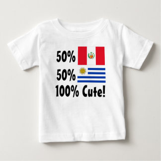 Camiseta Para Bebê 50% peruana 50% uruguaia 100% cúbica