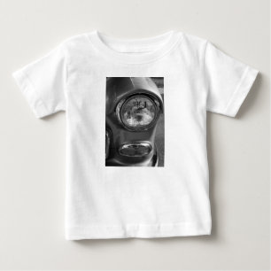 Camiseta Para Bebê 55 Chevy Headlight Grayscale