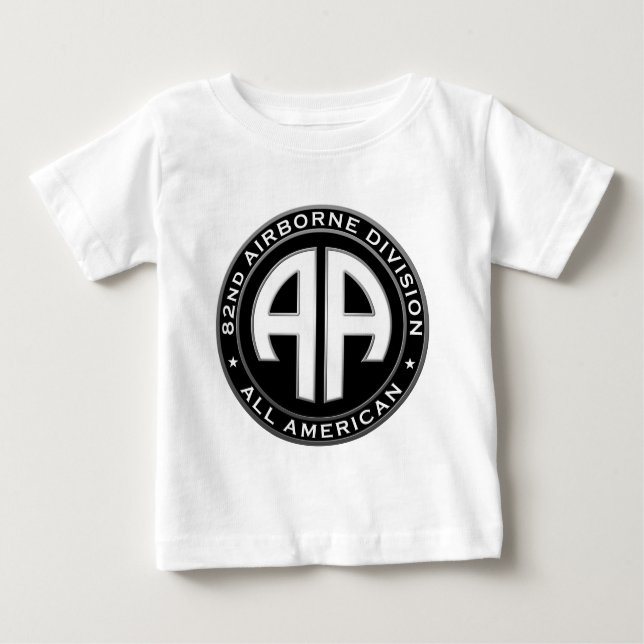 Camiseta Para Bebê 82ª Divisão de Transporte Aéreo Patch Casual (Frente)