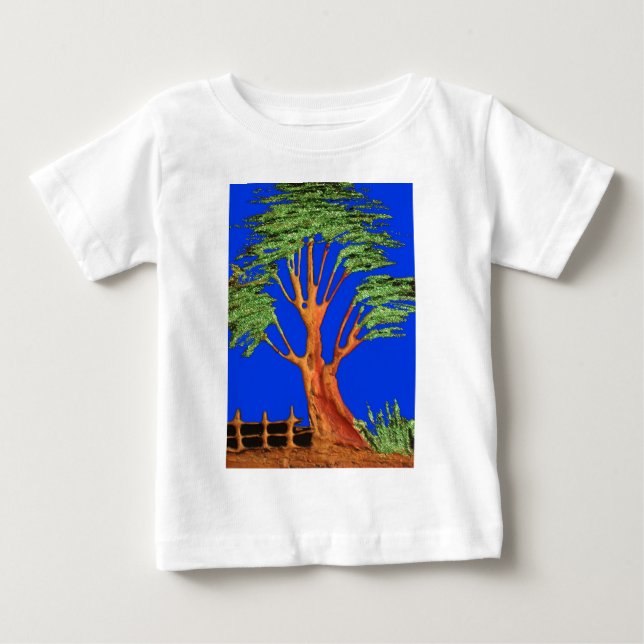 Camiseta Para Bebê A Acacia Beauty de África: Serengeti Serenity. (Frente)
