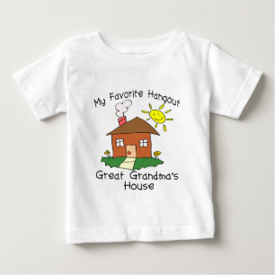 Camiseta Para Bebê A casa da grande avó do lugar frequentado favorit