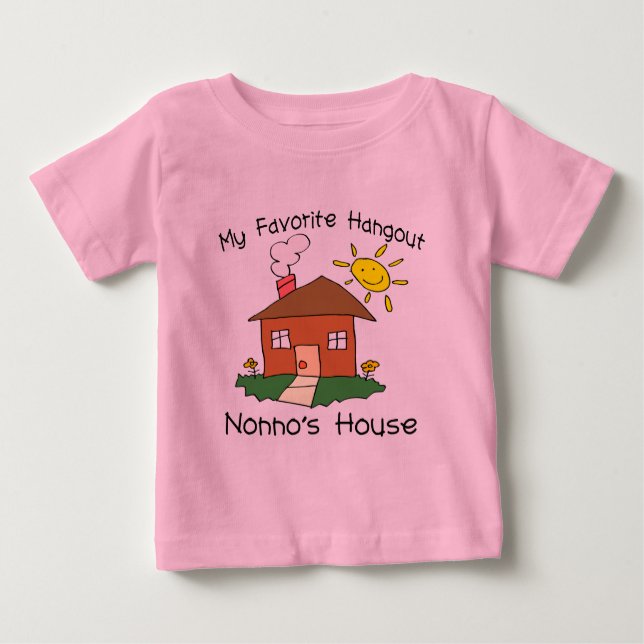 Camiseta Para Bebê A casa de Nonno favorito do lugar frequentado (Frente)