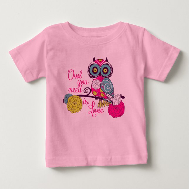 Camiseta Para Bebê A coruja que você precisa é amor (Frente)