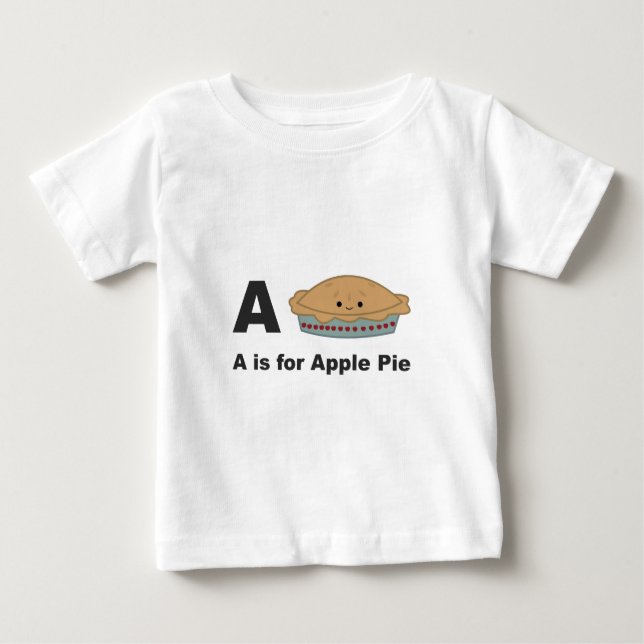 Camiseta Para Bebê A é para a torta de maçã (Frente)
