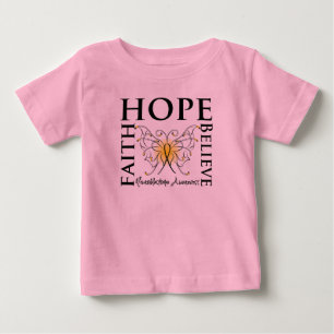 Camiseta Para Bebê A esperança acredita a fé - cancer de