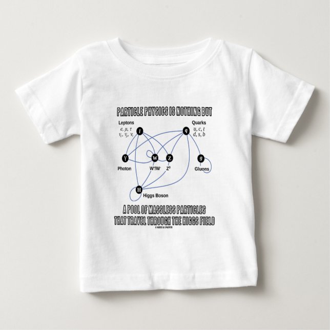 Camiseta Para Bebê A física de partícula não é nada mas uma piscina (Frente)