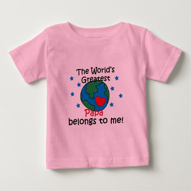 Camiseta Para Bebê A melhor papá pertence-me (Frente)