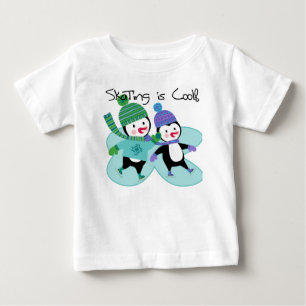 Camiseta Para Bebê A patinagem dos pinguins é legal