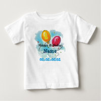 A primeira camiseta de aniversário do bebê persona
