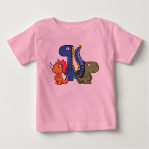 Camiseta Para Bebê A whimsical dinosaur friend, cute and adorable.