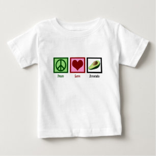 Camiseta Para Bebê Abacate do amor da paz
